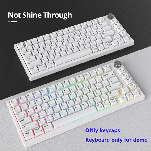 Alt view image 5 of 6 - Guffercty kred 128 Keys XDA Profile Minimalist White Keycaps 75 Percent Dye-sub PBT Keyboard Caps with ISO Keys for MAC 60% 65% 75% 96% Mechanical Keyboard (Minimalist-A English Keycaps)