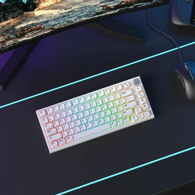 Alt view image 6 of 6 - Guffercty kred 128 Keys XDA Profile Minimalist White Keycaps 75 Percent Dye-sub PBT Keyboard Caps with ISO Keys for MAC 60% 65% 75% 96% Mechanical Keyboard (Minimalist-A English Keycaps)