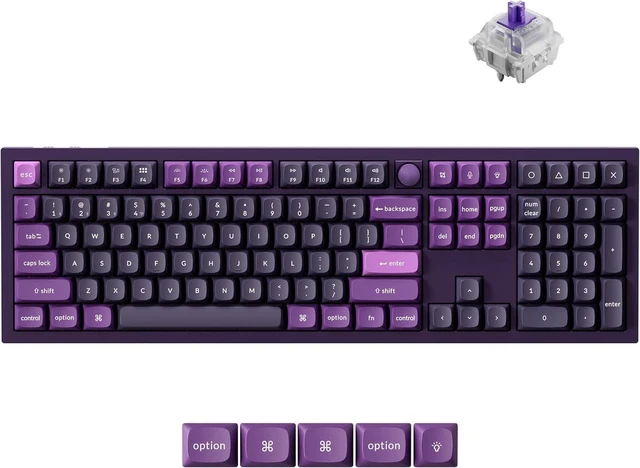 Main image of Keychron Q6 HE - Pro Gaming Keyboard - Wireless 100% Layout, 2.4 GHz/Bluetooth/Wired, Rapid Trigger, Hot-Swappable QMK Gateron Magnetic Linear Switches, RGB, Aluminium Purple(Mac/Windows)