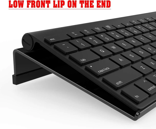 Alt view image 4 of 7 - KOTEMON Mini Computer Keyboard Stand-11.8'' x 5.1''-Small Computer Keyboard Tray Acrylic Keyboard Holder for 78 Keys Universal Compact Keyboard, with Black Silicone Strip, Black