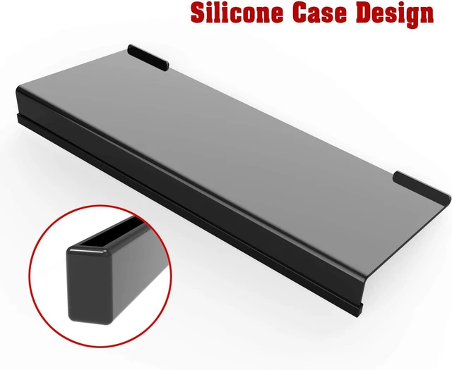 Alt view image 5 of 7 - KOTEMON Mini Computer Keyboard Stand-11.8'' x 5.1''-Small Computer Keyboard Tray Acrylic Keyboard Holder for 78 Keys Universal Compact Keyboard, with Black Silicone Strip, Black