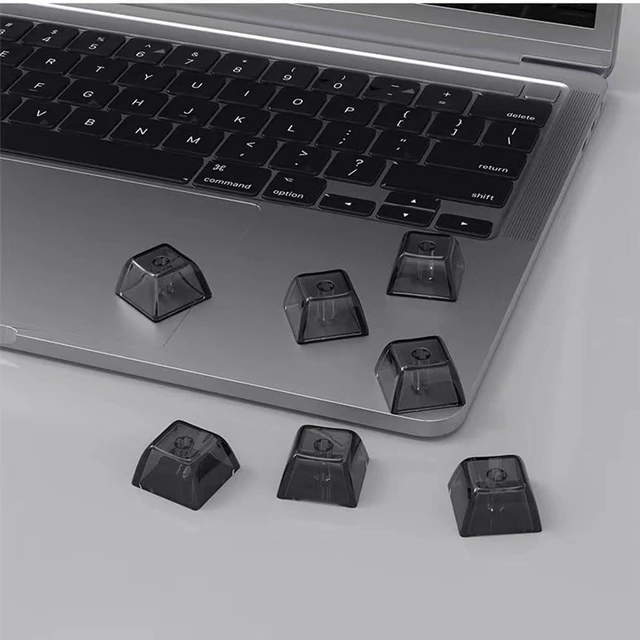 Alt view image 3 of 7 - Blank Crystal Transparent Black Keycaps PC Material 1U XDA Profile Keycap for MX switches Mechanical Keyboard Backlit (XDA Transparent Black, 100pcs)
