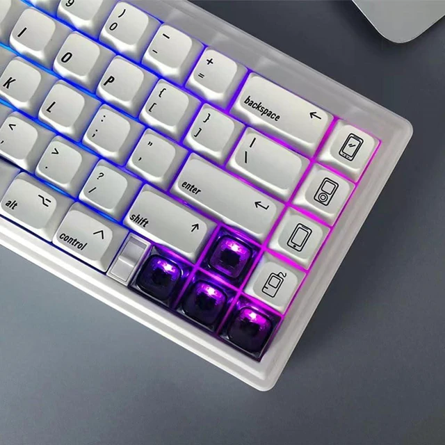 Alt view image 5 of 7 - Blank Crystal Transparent Black Keycaps PC Material 1U XDA Profile Keycap for MX switches Mechanical Keyboard Backlit (XDA Transparent Black, 100pcs)