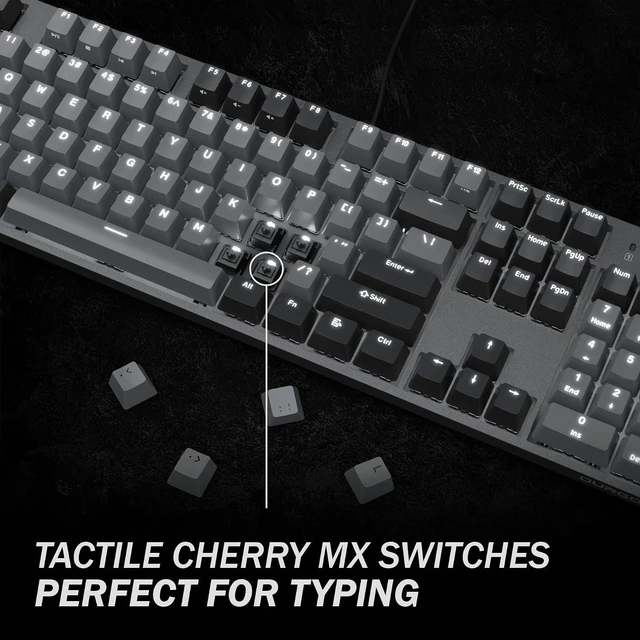Alt view image 3 of 7 - Durgod Taurus K310 Mechanical Keyboard | Backlit | 104 Keys Full Size | USB C Wired | Doubleshot PBT Keycaps | Programmable Keys | NKRO Rollover | For Windows & Mac | Cherry MX Brown, Corona