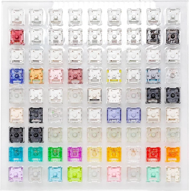 Alt view image 3 of 4 - KPREPUBLIC New 81 Switch switches Tester with Acrylic Base Blank keycaps for Mechanical Keyboard Cherry kailh Box Candy gateron jwick lect (NEW 9x9 Switch Tester)