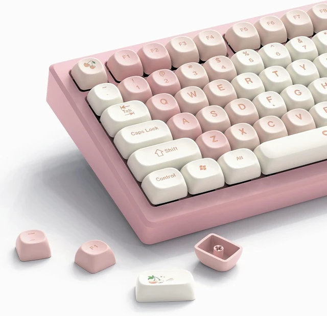 Main image of MOA Pink Keycaps, 75% Dye-Sublimated PBT Set for 60/64/68/84/87/100/104/108 Cherry MX Keyboards