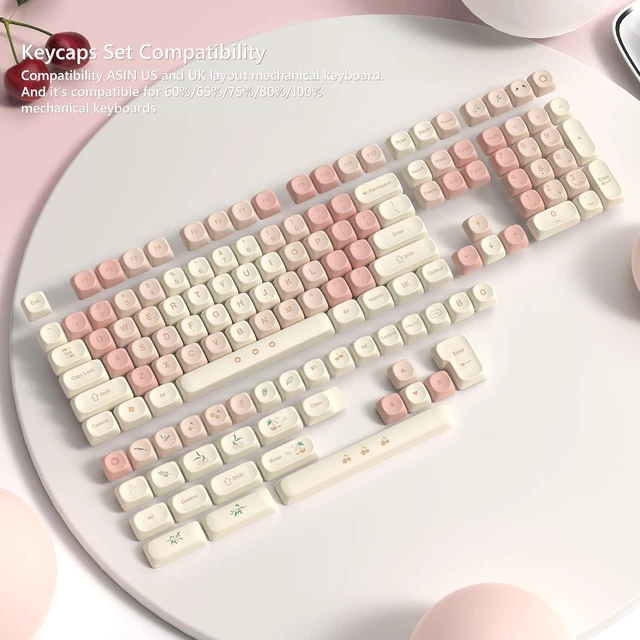 Alt view image 4 of 6 - MOA Pink Keycaps, 75% Dye-Sublimated PBT Set for 60/64/68/84/87/100/104/108 Cherry MX Keyboards