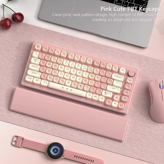 Alt view image 6 of 6 - MOA Pink Keycaps, 75% Dye-Sublimated PBT Set for 60/64/68/84/87/100/104/108 Cherry MX Keyboards