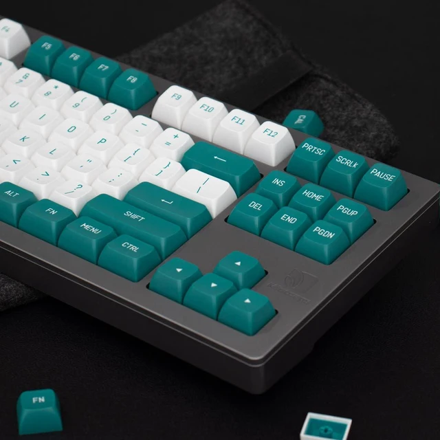Alt view image 7 of 7 - Mintcaps Dark Green White Keycaps Set 150 Keys MSA Profile Double Shot ISO/ANSI Layout for Cherry MX Switches Mechanical Keyboards