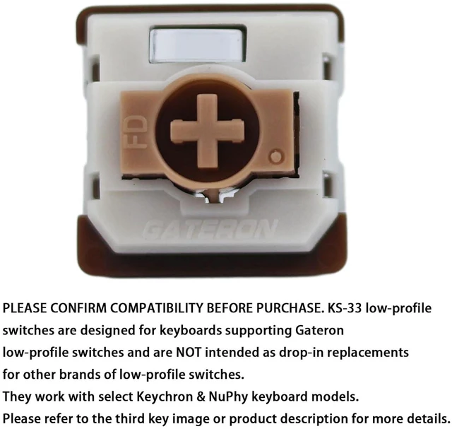 Alt view image 2 of 7 - GATERON KS-33 Low Profile Chocolate Keyboard Switches (35PCS) | Tactile 55gf,3 Pin,RGB,LED Factory Pre-lubed,for MX Mechanical Keyboard