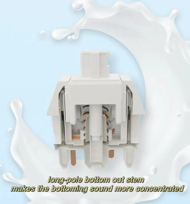 Alt view image 5 of 5 - Gateron Smoothie Linear White Keyboard Switches Factory Pre-lubed(36 Pack) | 5-Pin 40gf Creamy Switch,RGB LED,Full POM Material,compatible for MX Mechanical Keyboard,80 Million Cycles