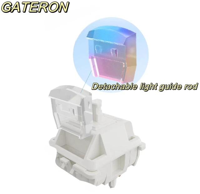 Alt view image 4 of 5 - Gateron Smoothie Linear White Keyboard Switches Factory Pre-lubed(36 Pack) | 5-Pin 40gf Creamy Switch,RGB LED,Full POM Material,compatible for MX Mechanical Keyboard,80 Million Cycles
