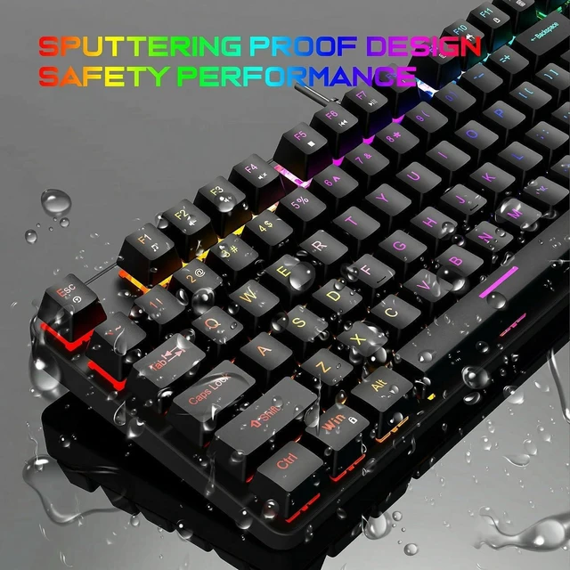 Alt view image 7 of 7 - Gaming Mechanical Keyboard, Ergonomic Design, 87 Keys, Multiple Backlight Effects, 1.5m Cable,USB-A Connector Cable, Rich Shortcut Keys