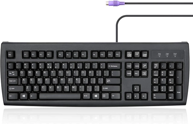 Main image of Perixx Periboard-107 Wired PS2 Full Size Keyboard, US English Layout
