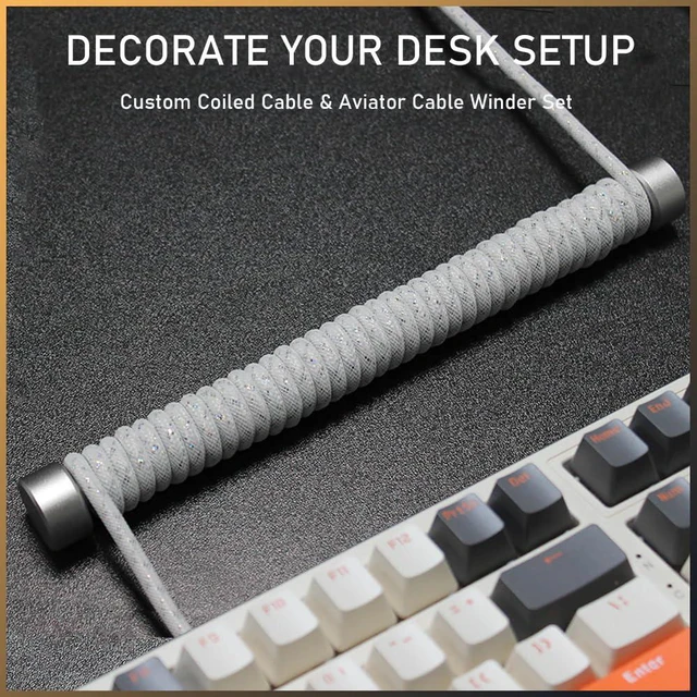 Alt view image 2 of 7 - ATTACK SHARK Coiled Keyboard Cable Winder-7.87inch Fixed Rod Compatible with GunMjo/RK61/EPOMAKER Mix 99% All Custom USB C Cable,Line Management Pole for Mechanical Gaming Keyboard-RC01,Silver
