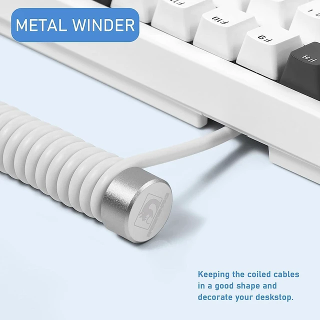 Alt view image 5 of 7 - ATTACK SHARK Coiled Keyboard Cable Winder-7.87inch Fixed Rod Compatible with GunMjo/RK61/EPOMAKER Mix 99% All Custom USB C Cable,Line Management Pole for Mechanical Gaming Keyboard-RC01,Silver
