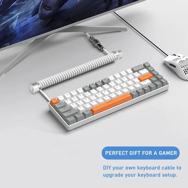 Alt view image 6 of 7 - ATTACK SHARK Coiled Keyboard Cable Winder-7.87inch Fixed Rod Compatible with GunMjo/RK61/EPOMAKER Mix 99% All Custom USB C Cable,Line Management Pole for Mechanical Gaming Keyboard-RC01,Silver