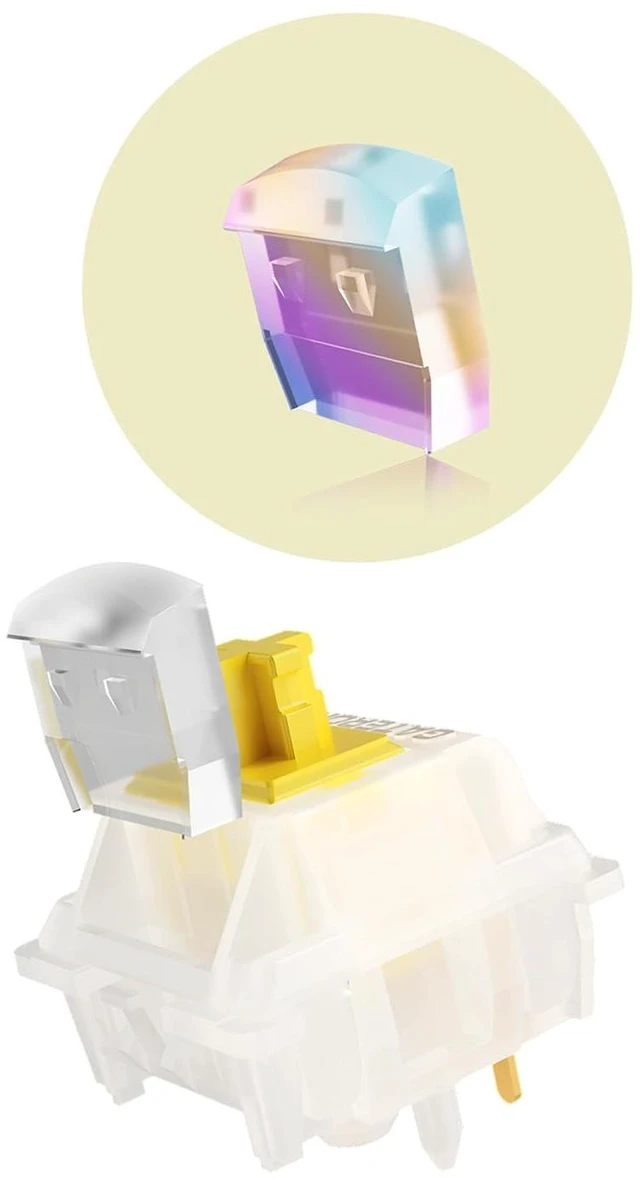 Alt view image 2 of 6 - GATERON Milky Yellow Pro V3 Keyboard Switches, Pre-lubed Linear 5 pin for All MX Mechanical Keyboard (36PCS)