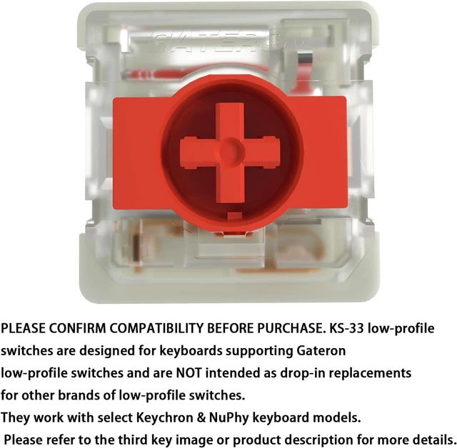 Alt view image 2 of 3 - GATERON KS-33 RGB Low Profile 2.0 Switches(Red, 110PCS) | 3 Pin,Factory Pre-lubed,for MX Mechanical Keyboard