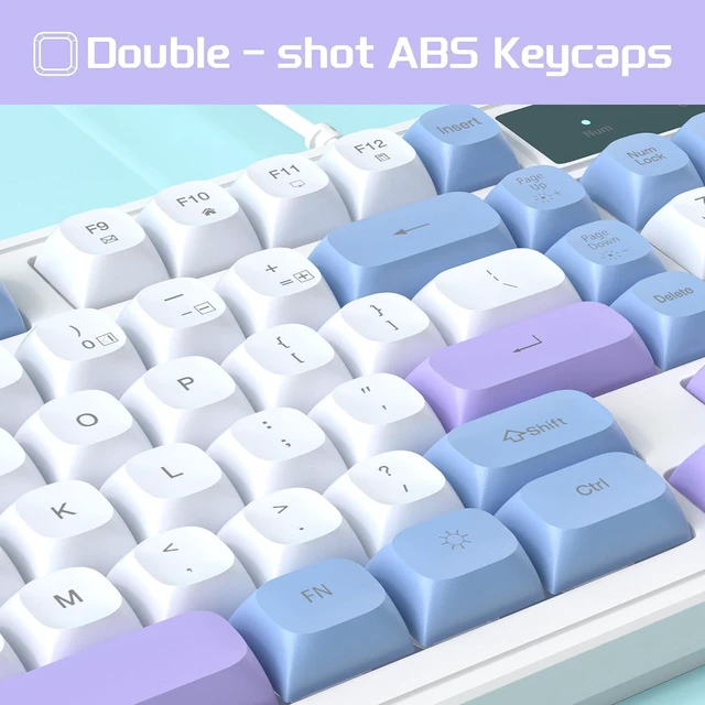 Alt view image 4 of 7 - Camiysn Wire Gaming Keyboard, 7 Colorful Rainbow Backlight Classic Gaming Keyboard (BlueWhite-Set)
