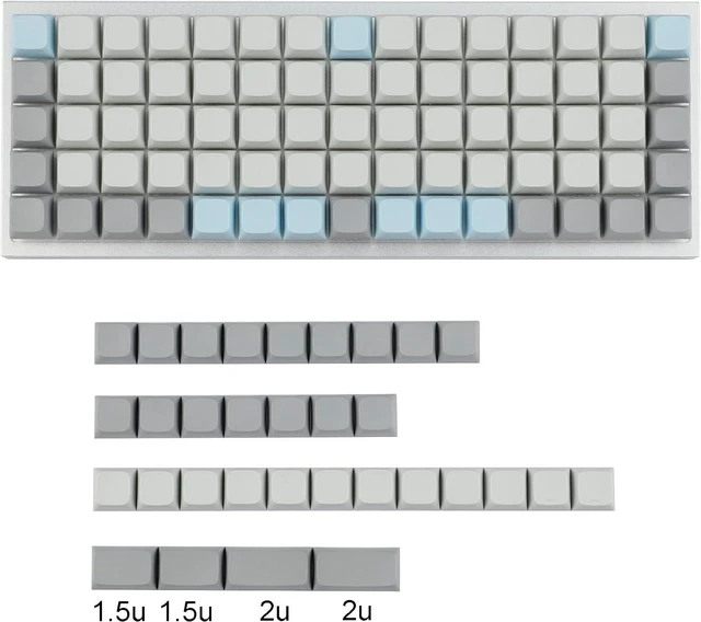 Alt view image 2 of 7 - YMDK XDA DSA Blank PBT Keycaps Suitable for Ortholinear Layout MX Keyboard XD75 ID75 Split36 Split46 Planck Preonic Niu40 (Only Keycap)