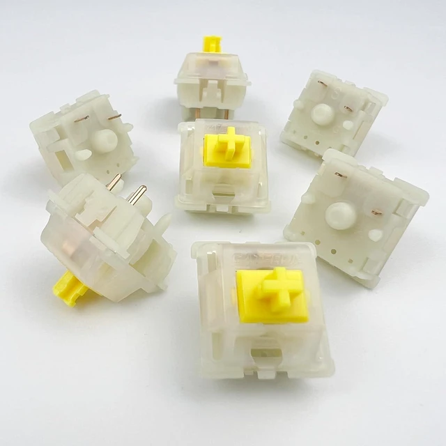 Alt view image 6 of 7 - Gateron Milky Yellow Pro V2 Pre-lubed 5-Pin 50gf Linear Switches for All MX Mechanical Keyboard Game Keyboard(Milky Yellow Pro V2,36PCS)
