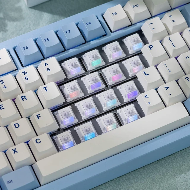 Alt view image 4 of 7 - OOCTPK Chilkey 35pcs Morandi 5-Pin Linear Mechanical Keyboard Switches for Mechanical Keyboard, Focused Bottom-Out Feedback and Crisp, High-Transmittance PMMA Light Guide, Even RGB Illumination