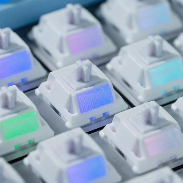 Alt view image 5 of 7 - OOCTPK Chilkey 35pcs Morandi 5-Pin Linear Mechanical Keyboard Switches for Mechanical Keyboard, Focused Bottom-Out Feedback and Crisp, High-Transmittance PMMA Light Guide, Even RGB Illumination