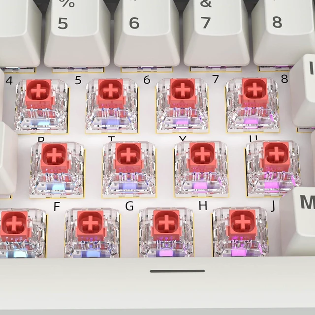 Alt view image 6 of 6 - Kailh Box Red Switches for Mechanical Keyboard,3-Pin 45gf Linear/Factory Lubed/Dust&Waterproof Switches(Kailh Box Red,72Pcs)
