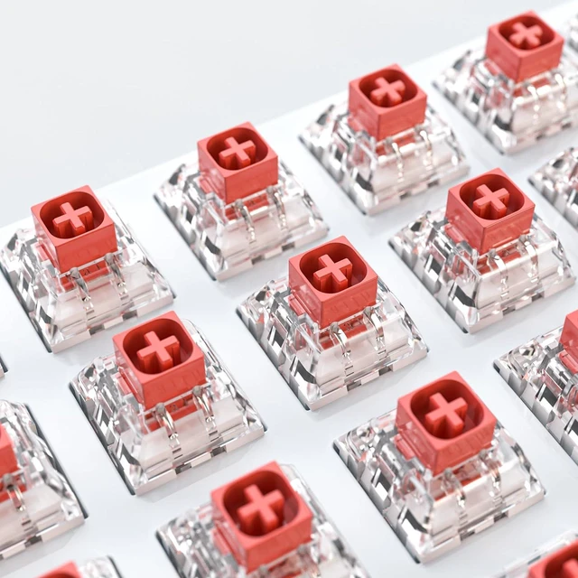 Alt view image 5 of 6 - Kailh Box Red Switches for Mechanical Keyboard,3-Pin 45gf Linear/Factory Lubed/Dust&Waterproof Switches(Kailh Box Red,72Pcs)