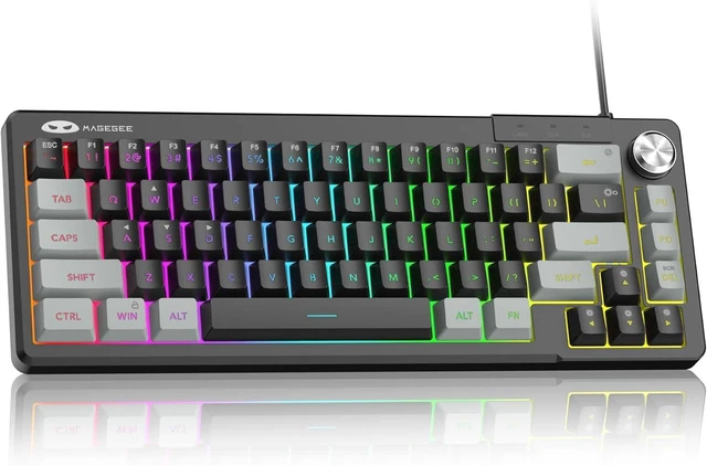 Main image of MageGee Mini 60% Gaming Keyboard, RGB Backlit 68 Key Ultra-Compact Keyboard, TS68 Ergonomic Waterproof Mechanical Feeling Office Computer Keyboards for PC, MAC, PS4, Xbox ONE Gamer