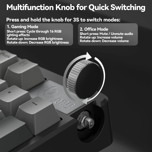 Alt view image 4 of 7 - CORBOBO LEOBOG A98 Mechanical Keyboard(Black)