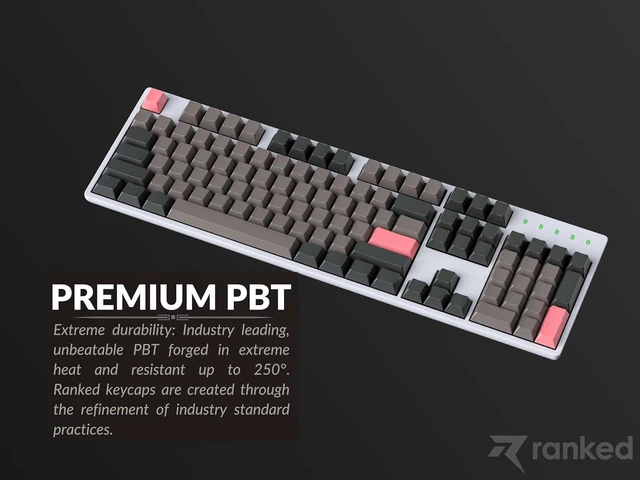 Alt view image 6 of 7 - Ranked Blank Premium Keycap Set | 1.4 mm Thick PBT | Cherry Profile for Mechanical Keyboard (Dolch, 139 Keys)