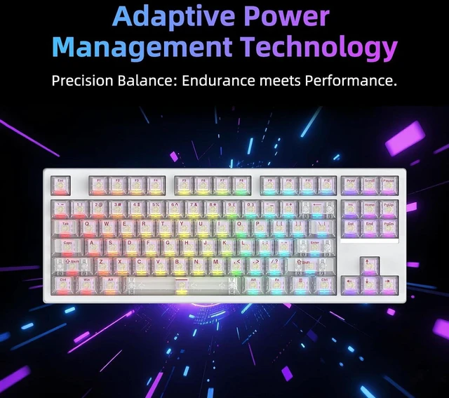 Alt view image 2 of 7 - IROK FE87 V2 Wired Mechanical Keyboard, Dual 8KHZ Polling Rate, Support SODC/Latency As 0.125MS/ARGBHot Swappable, Gasket Sturcture Gaming Keyboard (White/Hyacinth Switch)