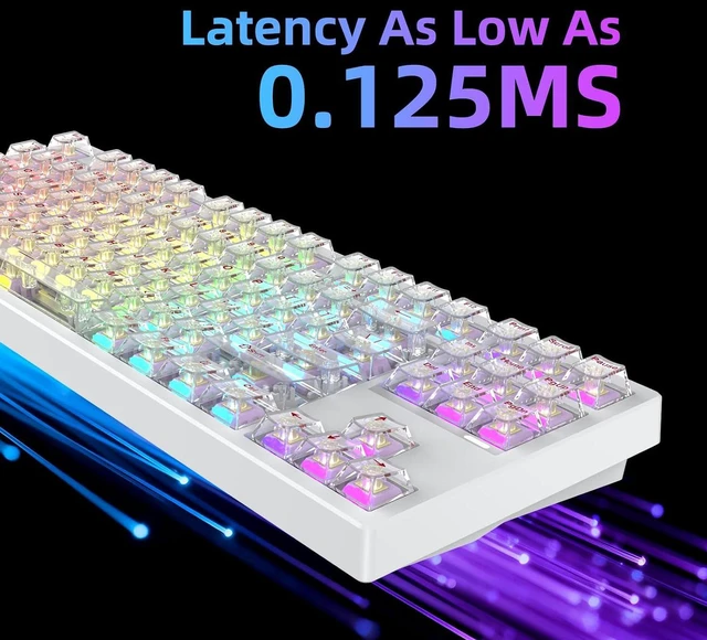 Alt view image 3 of 7 - IROK FE87 V2 Wired Mechanical Keyboard, Dual 8KHZ Polling Rate, Support SODC/Latency As 0.125MS/ARGBHot Swappable, Gasket Sturcture Gaming Keyboard (White/Hyacinth Switch)