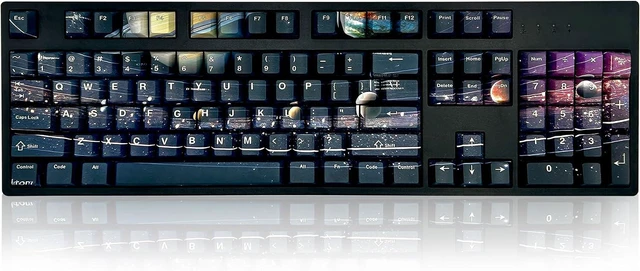 Main image of GUNMJO PBT Dye-Sublimation Astronaut Keycaps for Gaming Keyboard with Cherry Gateron MX Switches Mechanical Keyboard, OEM Profile 61/87 /Full 104 Keys US Layout Compatible Keys with 6.25U Space Bar