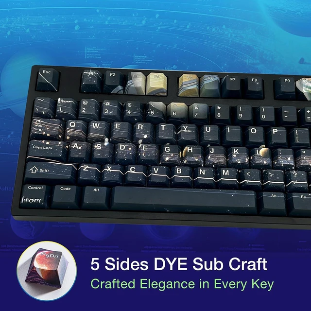 Alt view image 5 of 7 - GUNMJO PBT Dye-Sublimation Astronaut Keycaps for Gaming Keyboard with Cherry Gateron MX Switches Mechanical Keyboard, OEM Profile 61/87 /Full 104 Keys US Layout Compatible Keys with 6.25U Space Bar