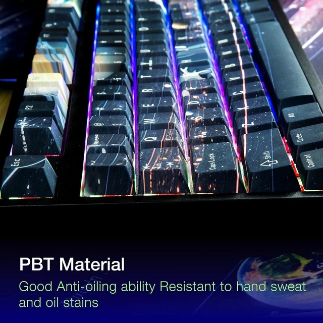 Alt view image 6 of 7 - GUNMJO PBT Dye-Sublimation Astronaut Keycaps for Gaming Keyboard with Cherry Gateron MX Switches Mechanical Keyboard, OEM Profile 61/87 /Full 104 Keys US Layout Compatible Keys with 6.25U Space Bar