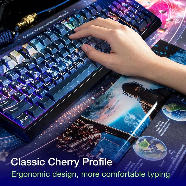 Alt view image 7 of 7 - GUNMJO PBT Dye-Sublimation Astronaut Keycaps for Gaming Keyboard with Cherry Gateron MX Switches Mechanical Keyboard, OEM Profile 61/87 /Full 104 Keys US Layout Compatible Keys with 6.25U Space Bar