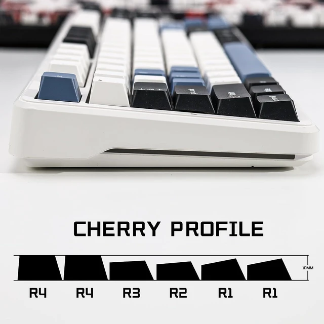 Alt view image 3 of 7 - Arctic PBT Double Shot Keycap Set,176 Keys Retro Blue Custom Key Cap Keycaps 60 Percent Cherry Profile Keycaps for 61/64/68/84/87/100/104/108 Mechanical Keyboard