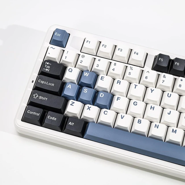 Alt view image 6 of 7 - Arctic PBT Double Shot Keycap Set,176 Keys Retro Blue Custom Key Cap Keycaps 60 Percent Cherry Profile Keycaps for 61/64/68/84/87/100/104/108 Mechanical Keyboard