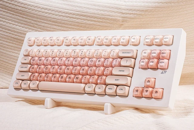 Alt view image 4 of 7 - ZORNHER CG870 Foundation Mechanical Keyboard,80% Pink Creamy Keyboard Wireless,Gaming Keyboard Cute,Jelly MOA Profile Round Keycaps,Creamy Sounding Linear Switches,PC Gaming