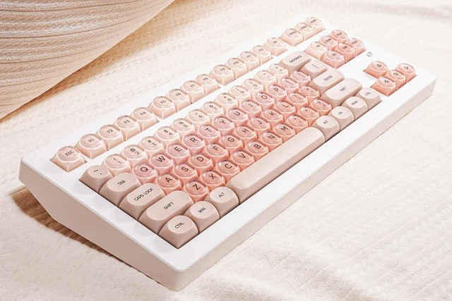 Alt view image 5 of 7 - ZORNHER CG870 Foundation Mechanical Keyboard,80% Pink Creamy Keyboard Wireless,Gaming Keyboard Cute,Jelly MOA Profile Round Keycaps,Creamy Sounding Linear Switches,PC Gaming