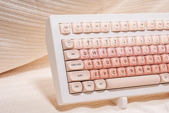 Alt view image 7 of 7 - ZORNHER CG870 Foundation Mechanical Keyboard,80% Pink Creamy Keyboard Wireless,Gaming Keyboard Cute,Jelly MOA Profile Round Keycaps,Creamy Sounding Linear Switches,PC Gaming
