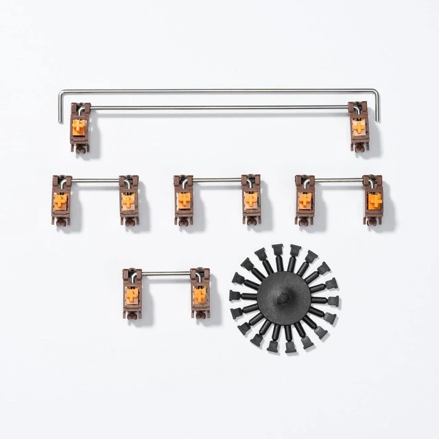 Main image of OOCTPK Chilkey Stupid Keyboard Stabilizers, Snap-in Stabilizers with 2u 6.25u 7u Wires, 1.2mm PCB Mount Stabs Kit for Mechanical Keyboards MX Switches