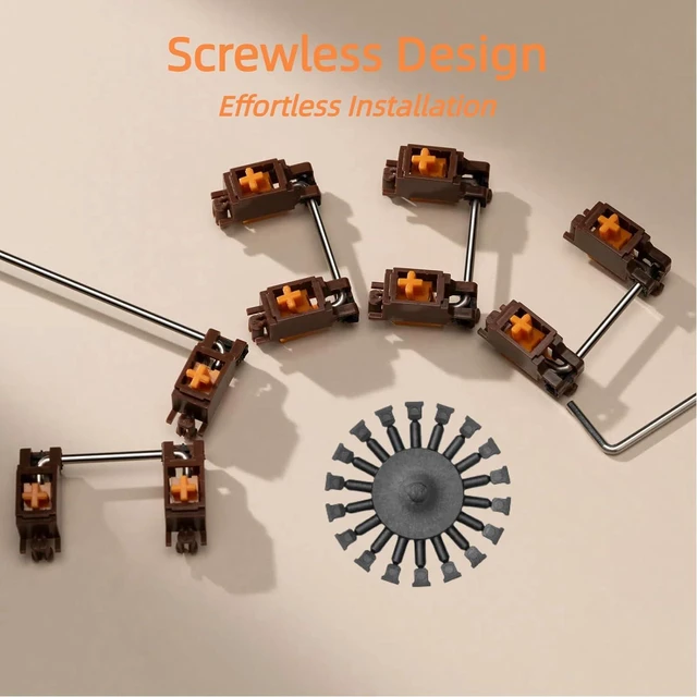 Alt view image 3 of 7 - OOCTPK Chilkey Stupid Keyboard Stabilizers, Snap-in Stabilizers with 2u 6.25u 7u Wires, 1.2mm PCB Mount Stabs Kit for Mechanical Keyboards MX Switches