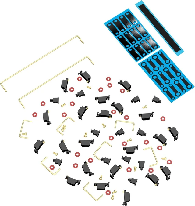 Alt view image 5 of 7 - DUROCK Stabilizer V3, Screw in Stabilizers with 2u 6.25u 7u Wires, PCB Mount Keyboard Stabilizers for Mechanical Keyboards (V3 Black Gold 100% Kit)