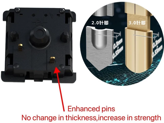 Alt view image 2 of 6 - GATERON Oil King V2 Pre-lubed Keyboard Switches, 5-Pin 55gf Black Linear Switches Compatible for MX Mechanical Keyboard DIY(90PCS)