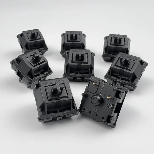 Alt view image 4 of 6 - GATERON Oil King V2 Pre-lubed Keyboard Switches, 5-Pin 55gf Black Linear Switches Compatible for MX Mechanical Keyboard DIY(90PCS)