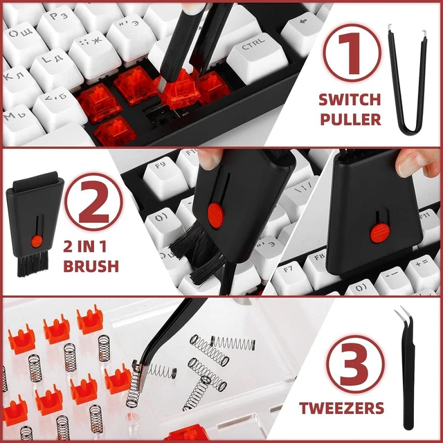 Alt view image 4 of 7 - YIMAGUJRX 32 Switches Acrylic Lube Station,Keyboard Lube Kit,Switch Opener,Switch Lube,Switch Puller,Keycap Puller,Switch Lube Tool for Custom Mechanical Keyboard (12Pcs)